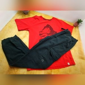 Boys Size 12 Avalanche Pants And Shirt Set Red and Black